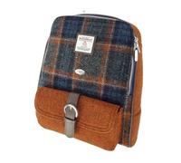 Glen Appin Harris Tweed 'Naver' Backpack - Col127 Grey/Rust