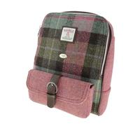 Glen Appin Harris Tweed 'Naver' Backpack LB1013 (Colour 137 Pink With Green Check)