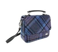 Glen Appin Harris Tweed 'Thurso' Square Bag, Blue & Purple Tartan