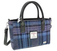 Glen Appin Harris Tweed Tote Handbag - LB1228 Brora (Colour 143 Blue & Purple)