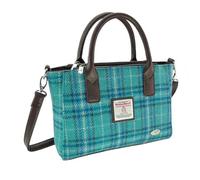 Glen Appin Harris Tweed Tote Handbag - LB1228 Brora (Colour 145 Teal & Blue)