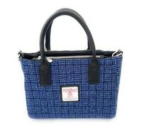 Glen Appin Harris Tweed Tote Handbag - LB1228 Brora (Colour 97 Blue Weave)