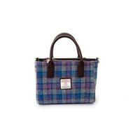 Glen Appin Harris Tweed Tote Handbag - LB1228 Brora (Colour 98 Blue/Purple)