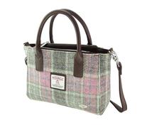 Glen Appin Harris Tweed Tote Handbag - LB1228 Brora With Detachable Shoulder Stap (Col134 Soft Pink)