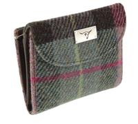 Glen Appin Jura LB2002 Women's Harris Tweed Small Wallet (Col 137 Green-Purple)