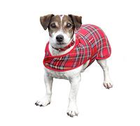 Glen Appin Lovely Shower-proof Poly Viscose Royal Stewart Tartan Dog Coat with Fleece Lining- Available in 3 sizes, Medium