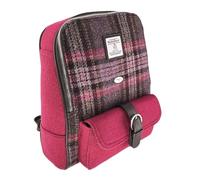 GLEN APPIN Naver Harris Tweed Backpack LB1013 (Col 144 Burgundy & Pink Tartan)