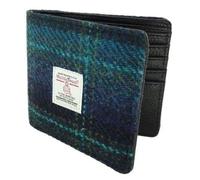 Glen Appin of Scotland Gents Mull Harris Tweed Wallet - Blue with Turquoise Overcheck LB2007-COL119