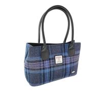 Glen Appin of Scotland Harris Tweed Classic Cassley Handbag LB1003 COL143 - Blue & Purple Stewart