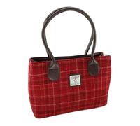 Glen Appin of Scotland Harris Tweed Classic Handbag - LB1003 - Cassley (Colour 102 Red), L, LB1003-COL102