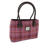 Glen Appin of Scotland Harris Tweed Classic Handbag - LB1003 - Cassley (Colour 103 Pink Check)