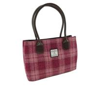 Glen Appin of Scotland Harris Tweed Classic Handbag - LB1003 - Cassley (Colour 99 Salmon Pink Check)