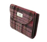 Glen Appin of Scotland Harris Tweed Jura Short Wallet COL144 - Burgundy & Pink Stewart