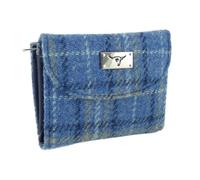 Glen Appin of Scotland Harris Tweed Jura Short Wallet in Light Blue Check