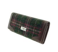 Glen Appin of Scotland Harris Tweed Ladies Bute Fold-Over Purse LB2000 (Col 107 Green Plum Check), One Size
