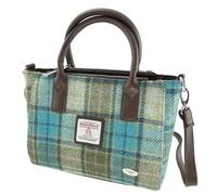 Glen Appin of Scotland Harris Tweed Tote Handbag - LB1228 Brora (Col 122 Turquoise)