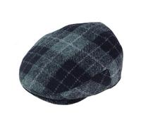 Glen Appin of Scotland Limited 100% Wool Harris Tweed Flat CapAssorted Sizes Mens Head Accessories, Black, L