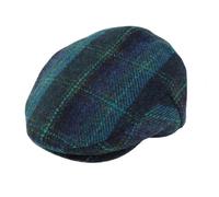 Glen Appin of Scotland Limited 100% Wool Harris Tweed Flat CapAssorted Sizes Mens Head Accessories, Turquoise Oercheck, M