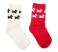 Glen Appin of Scotland Pack of 2 Kids Scottie Dog Socks MH0201 7-10 YRS