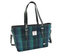 Glen Appin Of Scotland Ladies Harris Tweed Spey Tote Bag With Shoulder Strap LB1028 (COL 119 Blue Turquoise)