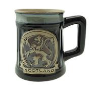 Glen Appin Stoneware Mug Scotland Pottery Mug for Coffe or Beer 16.9 oz(500 ml) (Lion Rampant - Black)