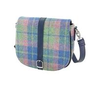 Glen Appin Women's Harris Tweed Beauly Shoulder Casual Bag Adjustable Strap Tartan Pattern Birthday Gift Mothr's day, Blue & Pink Tartan