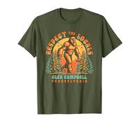 Glen Campbell Pennsylvania Respect The Locals Bigfoot Sasqua T-Shirt, Men, Olive Green, 3X-Large