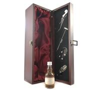 Glen Elgin Glenlivet Speyside Pure Malt Scotch Whisky 1924 5cl Decanted Selection in a silk lined wooden box with four wine accessories, 1 x 50ml