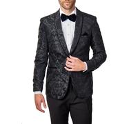 Glen Floral Velvet Jacquard Jacket XPOSED Black 50