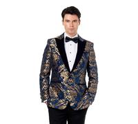 Glen Floral Velvet Jacquard Jacket XPOSED Navy 46R