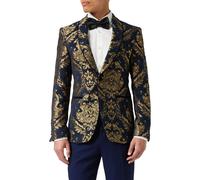 Glen Floral Velvet Jacquard Jacket XPOSED Navy 54