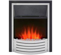 Dimplex Glen Fulford Optiflame Inset Electric Fire, Black and Stainless Steel Contemporary Flame Effect Fire, 2KW Adjustable Fan Heater