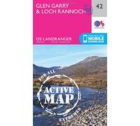 Landranger Active 42 Glen Garry & Loch Rannoch Map With Digital Version, Pink One Size