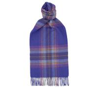 Glen Isla 100% Cashmere Scarf 25X165CM Classic Check Brushed Purple Lil Ye - Made In Scotland