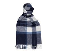 Glen Isla 100% Cashmere Scarf 30X180CM Classic Check Brushed C.Navy - Made In Britain