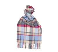 Glen Isla 100% Cashmere Scarf 30X180CM Classic Plaid Brushed Grey - Made In Scotland