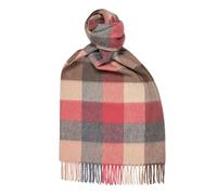 Glen Isla 100% Cashmere Scarf 30X180CM Classic Plaid Brushed Pink - Made In Scotland