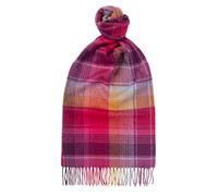 Glen Isla 100% Cashmere Scarf 30X180CM Classic Plaid Brushed Pink - Made In Scotland