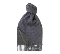Glen Isla 100% Cashmere Scarf Ripple 180cm x 30xm | Blue & Grey - Made In Scotland