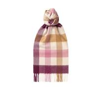 Glen Isla 100% Cashmere Scarf Table Check Pink - Made In Scotland
