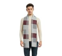 Glen Mila Mens Classic Winter Scarf Cashmere Winter Scarves Long Plain Fashion Formal Soft Scarf for Men, Black &Red, Standard