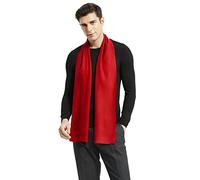 Glen Mila Mens Classic Winter Scarf Cashmere Winter Scarves Long Plain Fashion Formal Soft Scarf for Men, Red, Large