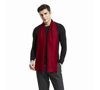 Glen Mila - Men's Winter Classic Scarf Cashmere Winter Scarf Long Plain Scarf for Men, Burgundy, Grande