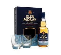 Glen Moray Malt Scotch Peated Glass Pack Whisky, 70 cl