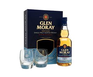 Glen Moray Malt Scotch Peated Glass Pack Whisky, 70 cl