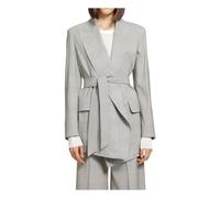 Glen Plaid Wool Robe-Inspired Coat - female - Max Mara - Blazers - Gray - 2XS - Jackets 2XS