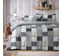 New Edge Blinds NewEdgeBlinds Glencoe Check Duvet Set in Grey - King, Grey