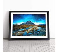 Glencoe in Scotland Framed Wall Art Picture Print - Canvas Painting - Modern Home Décor Poster - Ready to Hang for Living Room Bedroom Kitchen - Black A3 (36 x 48 cm)