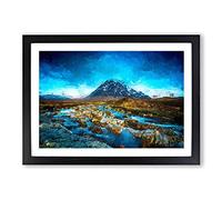 Glencoe in Scotland in Abstract Framed Print | A2 Black Framed Wall Art | Ready to Hang | Abstract Fantasy Picture | Living Room Bedroom Lounge Office