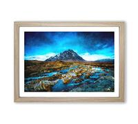 Glencoe in Scotland Painting Framed Print | A2 Oak Framed Wall Art | Ready to Hang | Modern Historical Picture | Living Room Bedroom Lounge Office
